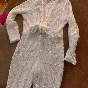 Show Me Your MuMu White Sequin Jumpsuit